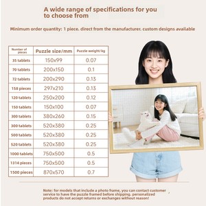 Casse-tête <span class=keywords><strong>photo</strong></span> privé UV personnalisé éducatif 150/300/500/<span class=keywords><strong>1000</strong></span> pièces <span class=keywords><strong>puzzle</strong></span> en papier plastique bois matériaux - Product Image 3