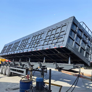 Semirremolque de plataforma basculante de 3 ejes, 60T de capacidad de carga, personalizable, de alta resistencia, para construcción/transporte de grava, suministro de fábrica - Product Image 1