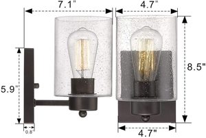 Clear Glass <strong>Shades</strong> Black Wall <strong>Lamp</strong> Hotel <strong>Bathroom</strong> Vanity Light Black <strong>Bathroom</strong> Light Fixture Over the Mirror - Product Image 4