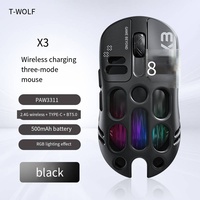 Mouse Gaming Optik Nirkabel MQ Tri Mode Honeycomb RGB 2.4G USB Isi Ulang Dapat Diprogram Makro Ringan Tersedia