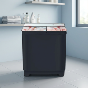 Lave-linge semi-automatique portable à double cuve 8,5 kg avec fonctions lavage et essorage, machine à laver compacte pour le soin des vêtements à domicile - Product Image 1