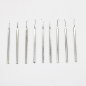 Kit de détartreur manuel dentaire en acier inoxydable, 9 instruments à tête unique pour l'élimination du tartre <span class=keywords><strong>supragingival</strong></span>, poignée ergonomique - Product Image 1