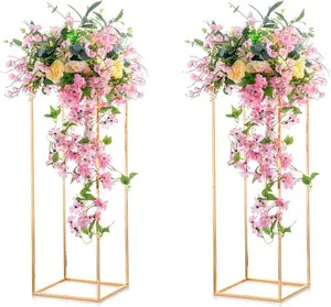 4 Size Iron Verwijderbare Metalen Gouden Bruiloft Bloemen Tafel Stands Decoraties Vaas Bruiloft Centerpieces Stadium Decoraties