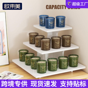 Desktop <b>Display</b> <b>Rack</b> 3 Tier Storage Shelf For Candles Perfume Cosmetics Easy Assembly - Product Image 5