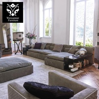 Modernes Luxus L-förmiges Ecksofa Modulares Stoff-Wohnzimmersofa Minimalistisches Ecksofa Zeitgenössische Wohnmöbel