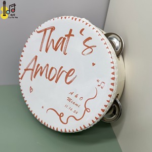 Tamburelli da 6 pollici in legno personalizzabili per feste di matrimonio e balli, <span class=keywords><strong>strumento</strong></span> <span class=keywords><strong>musicale</strong></span> con nastro e passamaneria personalizzati - Product Image 3