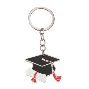 Porte-clés en émail en forme de toque de remise de diplôme pour lycée/étudiants, avec breloque diplôme et livre, idéal pour les cadeaux de fête des diplômés - Product Image 5