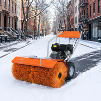 Balayeuse à feuilles et à neige, équipement de déneigement avec moteur 6,5 CV et brosse de 26 pièces pour allées de cimetière