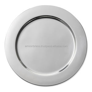 Gravure Design Plaque de charge décorative en argent Forme ronde Plaque de charge en argent Forme ronde Design moderne - Product Image 3