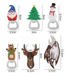 Ouvre-bouteilles de Noël Père Noël pour l'organisation de la maison, indispensables pour les fêtes, les fêtes de la bière, ouvre-bouteilles en silicone et en acier inoxydable - Product Image 3