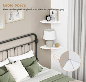 4 현대 화이트 귀여운 나무 매달려 보관 플로팅 벽 마운트 홈 장식 룸 코너 선반 세트 - Product Image 3