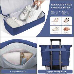 Travel <b>Bag</b> Set with Wet Pocket Sports Tote Gym <b>Bag</b> Shoulder Weekender <b>Overnight</b> <b>Bag</b> for Women - Product Image 2