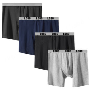 Nuevo diseño Low Moq Bragas para hombre Bóxer de pierna larga para hombre Ropa interior de algodón Calzoncillos bóxer largos de alta calidad con frente abierto para hombre - Product Image 2