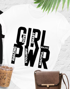 T-shirt Girl Power da donna in cotone con scollo rotondo, casual, con stampa di lettere femministe, per tutte le stagioni, vestibilità regolare - Product Image 1