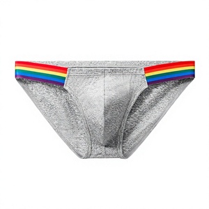 Rainbow Pattern Men's Underwear Casual Briefs Shorts Breathable Comfy Stretchy <b>Boxer</b> Briefs Underwear Knitted Made in Bangladesh - Product Image 1