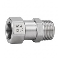 Adaptateur pivotant droit en acier inoxydable 304 BSPP BSPT, filetage mâle-femelle 1/2 pouce, forgé à froid, lisse, raccords de tuyauterie haute pression