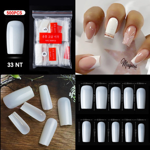 Venta al por mayor transfronteriza de uñas postizas de plástico transparente hechas a mano con certificación CE, puntas francesas, cobertura completa y media cobertura, directamente de fábrica. - Product Image 6