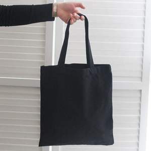 High Quality Digital Printing <b>Black</b> Cotton Shopper <b>Bag</b> Blank Plain <b>Canvas</b> <b>Tote</b> <b>Bags</b> With Custom Printed Logo - Product Image 2
