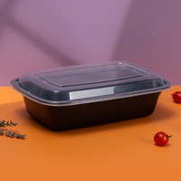 Contenedores Rectangulares Desechables de Plástico PP para Alimentos, Aptos para Microondas, Envases para Llevar