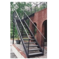 Escalier extérieur en acier au carbone robuste, double protection, galvanisé et thermolaqué