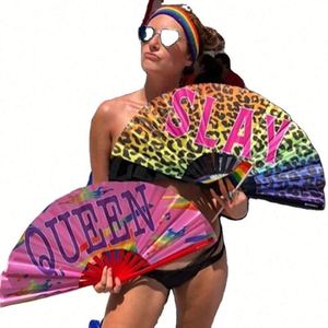 Large Size Bamboo Hand Fan for Chinese Tai Ji Kung Fu Customizable Logo and Traditional Style DIY Angel Pride Fan - Product Image 1