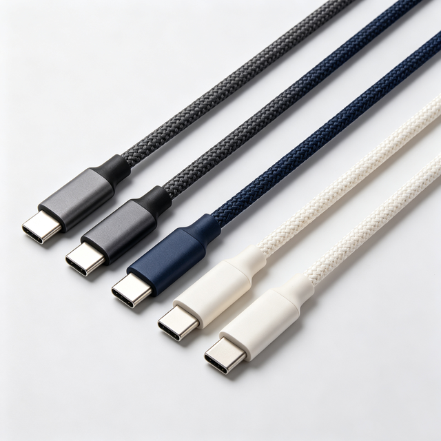 Customize MFI Certified Type-C to Type-C 2M 2.1A USB Fast Charger Cable Pure Copper TPE Jacket Braid Shielding Elbow Design