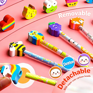 Lápiz de Dibujos Animados para Niños con Borrador HB, Recompensa para Estudiantes de Primaria, Papelería de Aprendizaje Linda y Creativa - Product Image 1