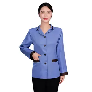 Long Short Sleeve Overalls for Property Cleaning Hospital Canteen Logistics Workwear Autumn Guest Room PA Aunt cleaning uniform