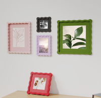 Cadres en bois violet violettes ondulées en gros 5x7 8x10 A4 avec passe-partout, taille personnalisée pour décoration murale ou de table