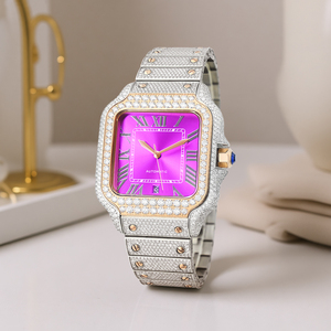 OEM Luxury Carter Style Iced Out Moissanite Watch Pass Diamond Tester Gold Rose Gold Silver IP Plated Stainless Steel <b>Bracelet</b> - Product Image 4