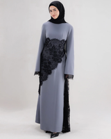 Nouvelle Collection EID 2026, Abaya en dentelle asymétrique Nida, robe musulmane pour femmes, vêtements islamiques, robe maxi pour femmes, robes modestes musulmanes
