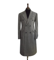 Manteau en laine chaud d'hiver haut de gamme pour hommes Manteau long classique formel avec fermeture à double boutonnage