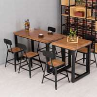 Juego de Mesa y Sillas de Comedor Modernas de Madera y Metal para Restaurantes, Bares, Cafeterías, Hoteles, Uso en Exteriores - Venta al por Mayor