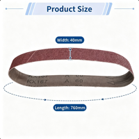Bandes abrasives Fortunebrasive en oxyde d'aluminium 762x25mm, boucle abrasive à joint lisse 1x30 pouces pour affûteur de couteaux et métaux