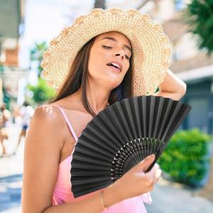 21Cm or 23Cm Custom Paper <b>Hand</b> <b>Fan</b> Bamboo <b>Hand</b> <b>Fan</b> for Party or Advertise - Product Image 6