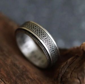 <span class=keywords><strong>Anillo</strong></span> Spinner con nudo celta Vintage, <span class=keywords><strong>anillo</strong></span> antiestrés vikingo antiestrés, runas, antiansiedad, oxidado, resistente al agua, joyería Unisex - Product Image 3
