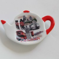Conception personnalisée théière souvenir de la ville de Londres aimant de réfrigérateur en céramique avec impression de logo