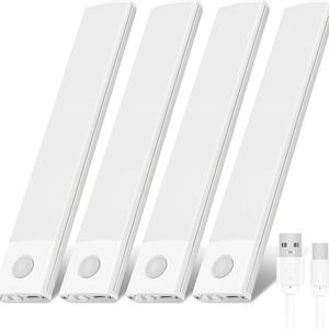 Lampes sous-armoires à détecteur de mouvement 40 LED, rechargeables par USB, à piles, sans fil, magnétiques, à intensité variable - Product Image 1