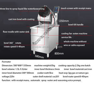 EHELPER <span class=keywords><strong>Robot</strong></span> de cuisine intelligent de <span class=keywords><strong>grande</strong></span> <span class=keywords><strong>capacité</strong></span> Machine à riz frit à gaz/électrique en acier inoxydable pour boulangerie - Product Image 6