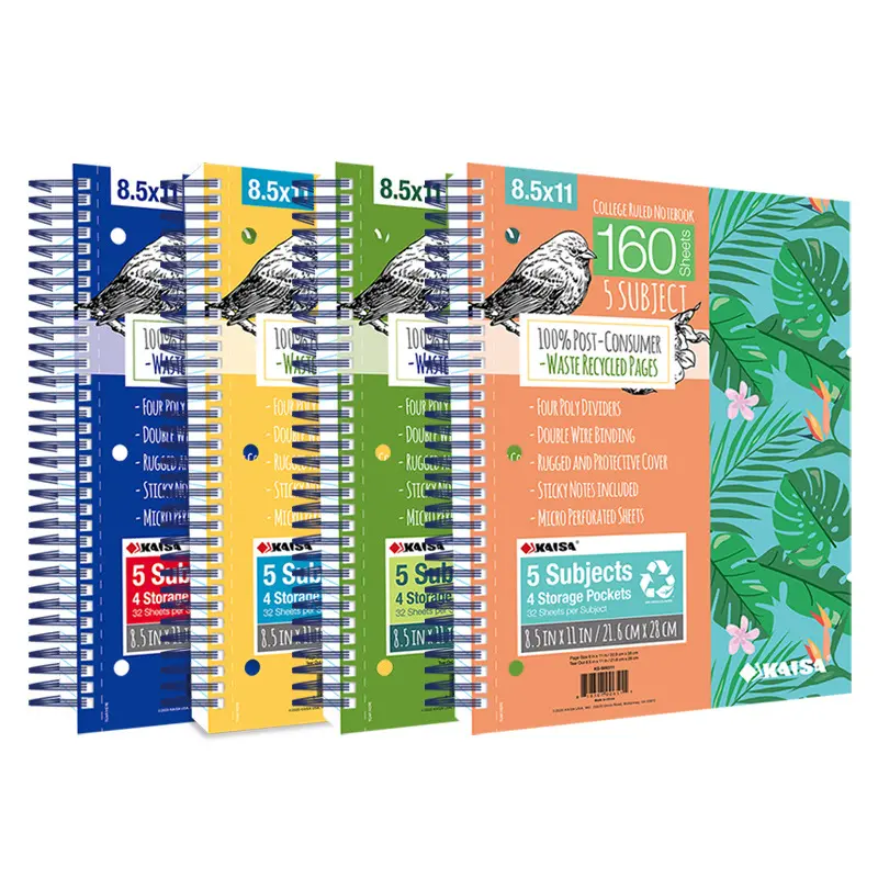 Blumen [Dumme Vögel] Serie A4 Flower Coil Notebook 3 Löcher Coil Book 5 Themen