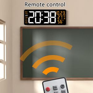 Large LED <b>Digital</b> Alarm <b>Clock</b> Sleep Smart Wall <b>Clock</b> Temperature Multifunction USB Charging Night Mode Mirror - Product Image 6