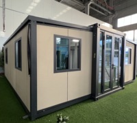 Maison préfabriquée en acier insonorisée de 20 pieds, extensible, deux chambres avec cuisine, villa d'hôtel miniature de luxe