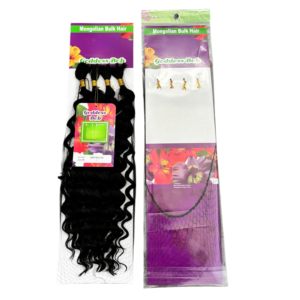 Extensiones de Cabello Sintético de Alta Temperatura de 20 Pulgadas <span class=keywords><strong>con</strong></span> Trama Única para <span class=keywords><strong>Trenzas</strong></span>, Peluca de Ganchillo, Cabello Rizado Profundo para Trenzar Estilo Diosa - Product Image 2