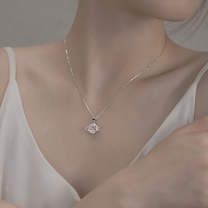 Collier halo en zircone cubique étoile scintillante, plaqué rhodium, bijou de luxe, cadeau pour elle - Product Image 2