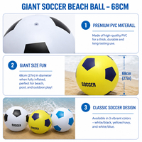 Ballons de football gonflables géants en PVC écologique épaissi, ballons de plage pour enfants et adultes, jeux de piscine, jeux de jardin, fête d'été