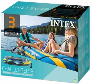 Intex 68370 <span class=keywords><strong>Challenger</strong></span> 3 ensemble de bateaux 2.95m rivières et lacs sports <span class=keywords><strong>bateau</strong></span> à air plastique Portable pliant Kayak <span class=keywords><strong>bateau</strong></span> <span class=keywords><strong>gonflable</strong></span> pêche - Product Image 6