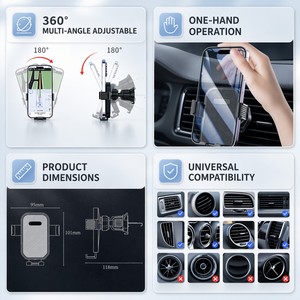 Supporto Telefono per Bocchetta dell'Aria Auto, Rotazione a 360 Gradi, Universale in ABS, per Montaggio Orizzontale e Verticale, Guida a Mani Libere - Product Image 2