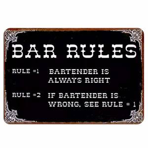 20x30cm Bar Rules Vintage Tin Signs Retro Wall Art Poster 3D Garage Gas <span class=keywords><strong>Station</strong></span> Decorative Tyr Service Custom UV Metal Poster - Product Image 5