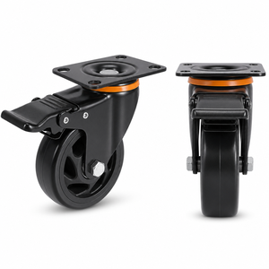 Spoke Casters, 3/<b>4</b>/5 <b>Inch</b> Swivel Wheels with Brakes, Pulley Set for Trolleys, Furniture and Shelves - Product Image 3