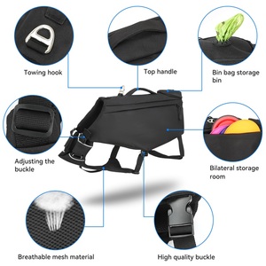 Arnés para perro sin tirones, con <span class=keywords><strong>2</strong></span> clips para correa, ajustable, acolchado suave, reflectante, tipo chaleco, con asa fácil de usar y bolsa para mascotas - Product Image 3